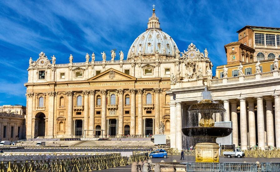 Vatican City in Italy, highlighting the beauty of the basilica.
