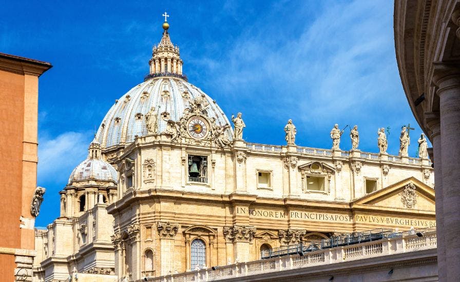 St. Peter's Basilica dome in Rome, Italy - a magnificent architectural masterpiece.