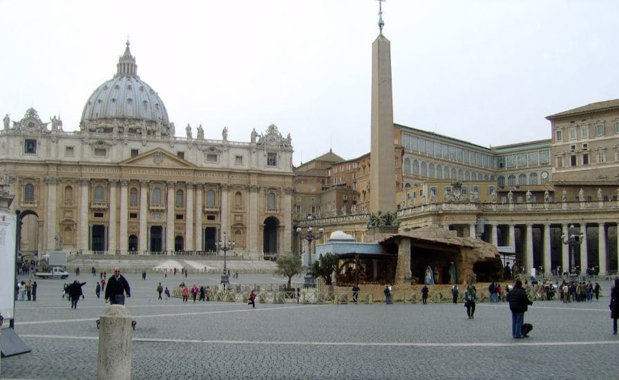 A grand building with a massive dome, explore St. Peter's Basilica