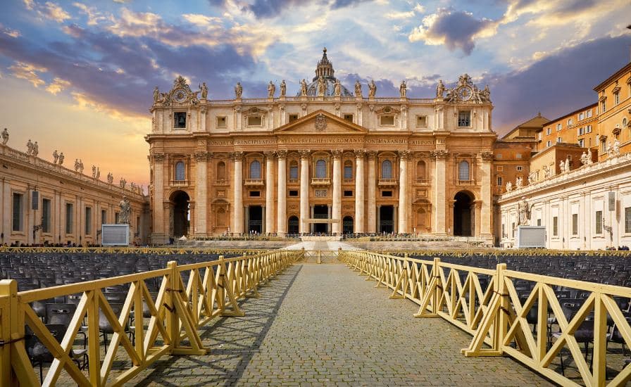 St. Peter's Basilica in Rome, Italy: A majestic historical marvel showcasing the grandeur of architecture